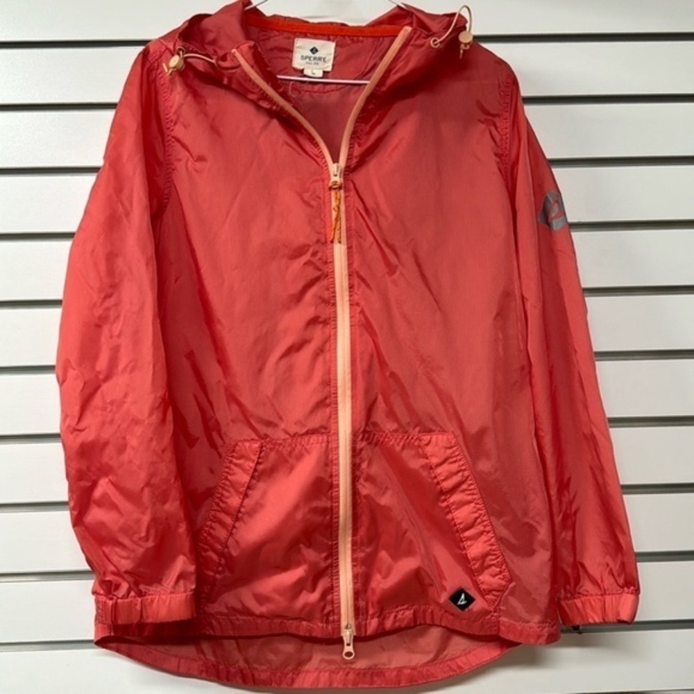 Sperry windbreaker rain zip up hooded jacket women’s‎ medium